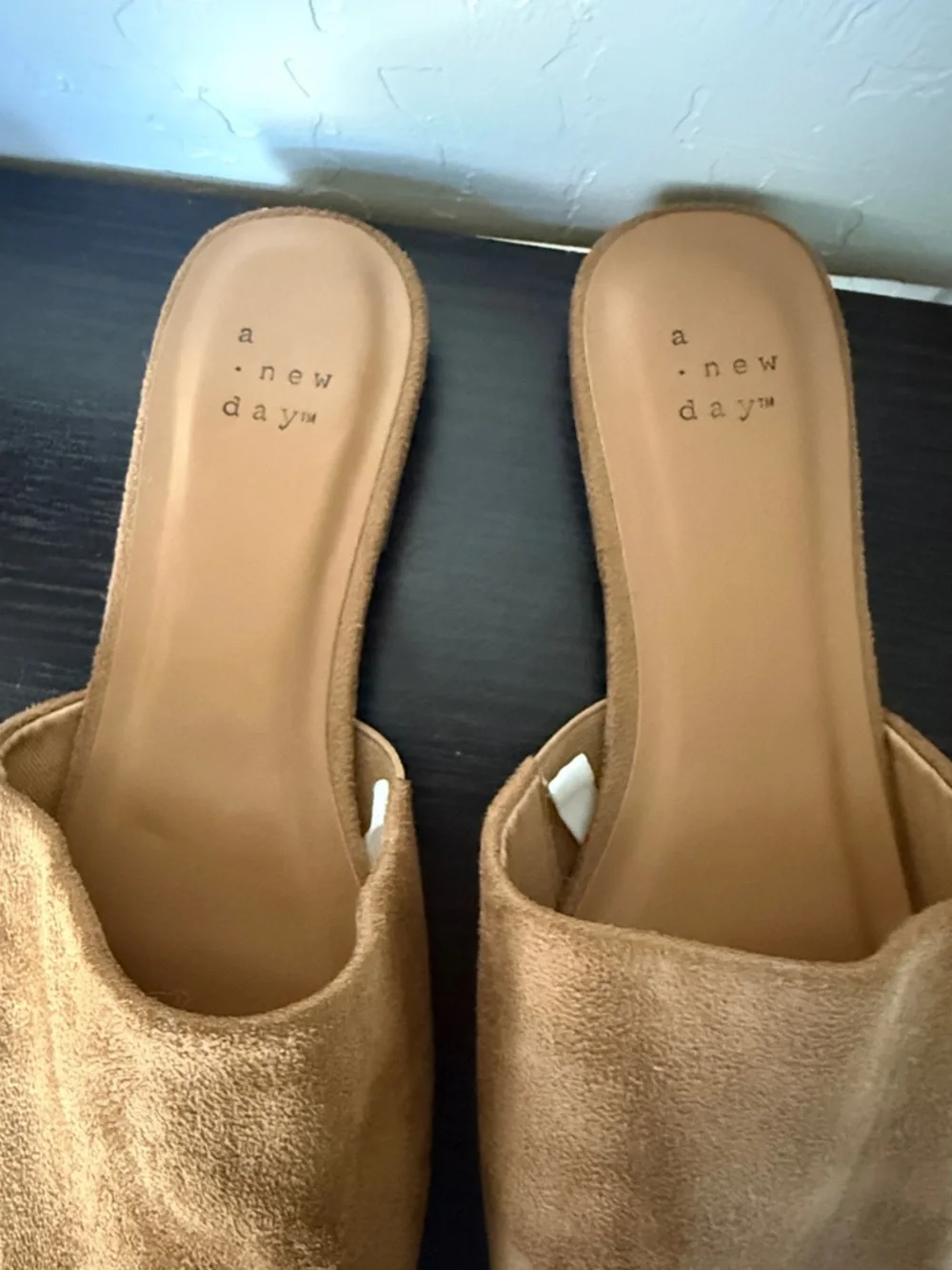 A New Day | Women’s Suede Backless Mules | Tan | Size 9 - Picture 2 of 7